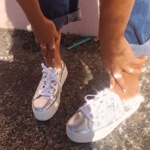 Betsey Johnson Metallic Platforms